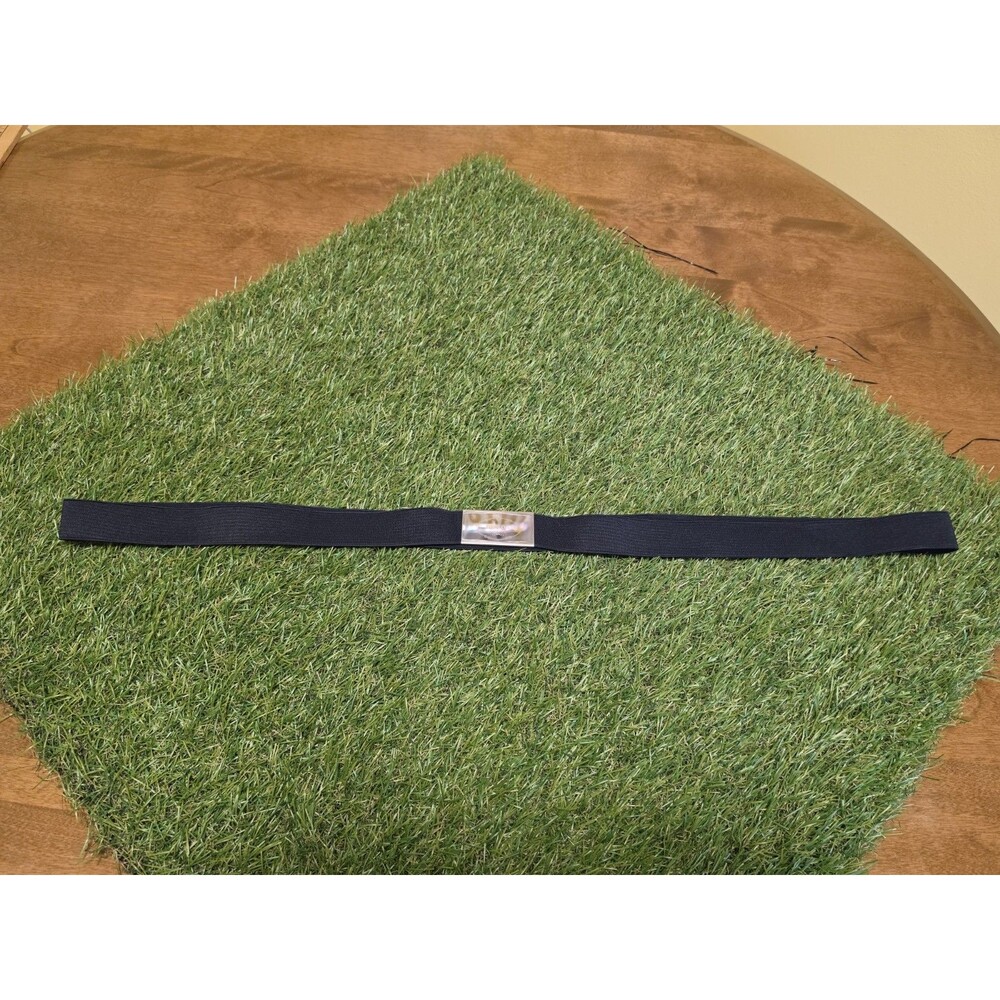 Prada Elastic Band Nylon Metal Gift Strap With Logo -Navy blue 26" Across